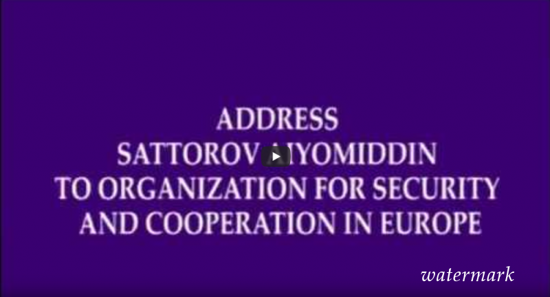 ADDRES SATTOROV AIYOMIDDIN TO ORGANIZATION FOR SECURITY AND COOPERATION IN EUROPE - ENGLISH