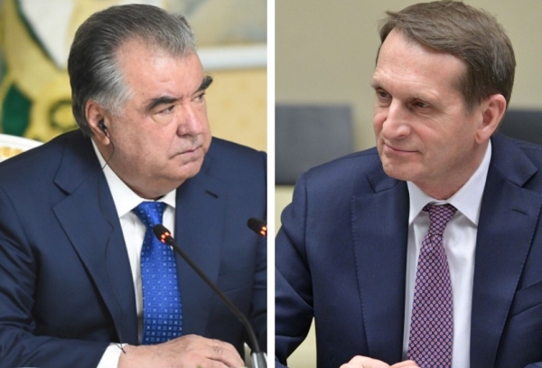 Эмомали Рахмон и Сергей Нарышкин обсудили сотрудничество Таджикистана и России по линии специальных служб